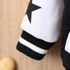Boys' Hooded Black & White Letter Print Suit for Autumn & Winter