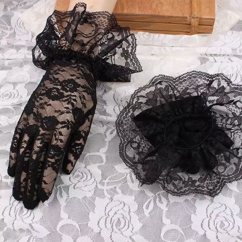 Sex Accessories Lace Short Elastic Retro Bridal Gloves Fashion Cheongsam Elegant T5