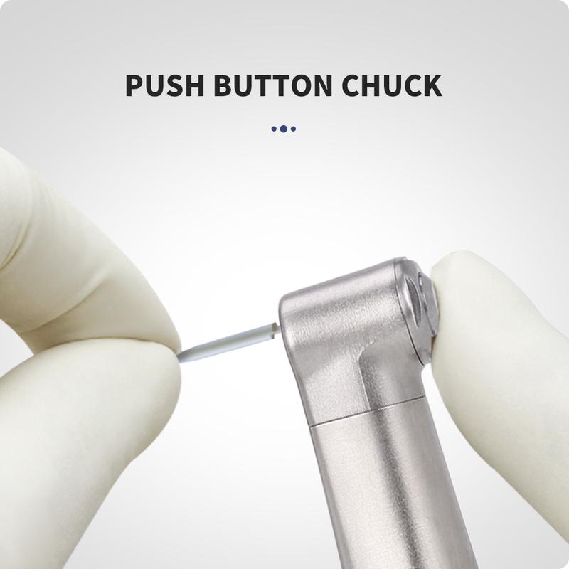 AZDENT Dental Contra Angle LED Fiber Optic Low Speed Handpiece E-type Push Button Type Chuck Handpiece 1:1/1:5/20:1/1:4.2