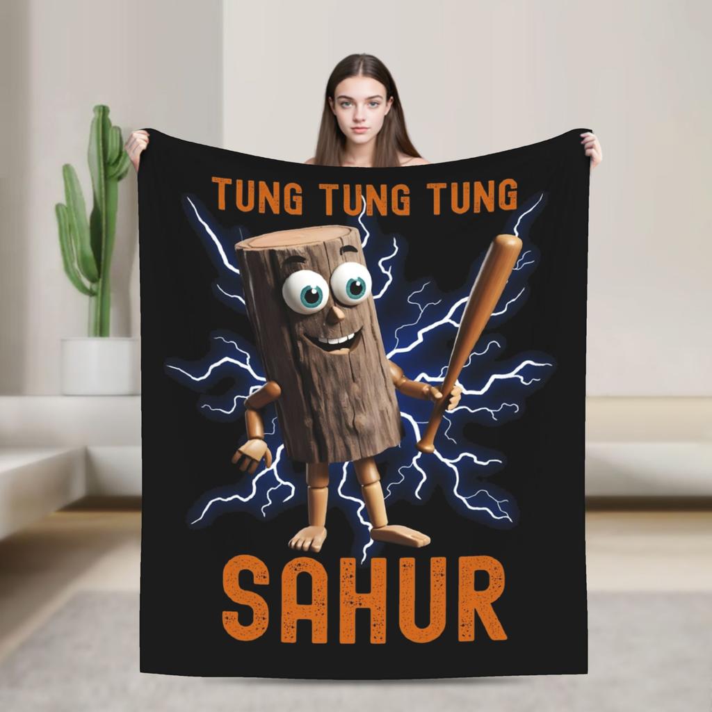 Italian Brainrot All Stars Funny Meme Blankets Fleece Spring Autumn Multi-function Warm Throw Blankets for Bedding Travel Quilt