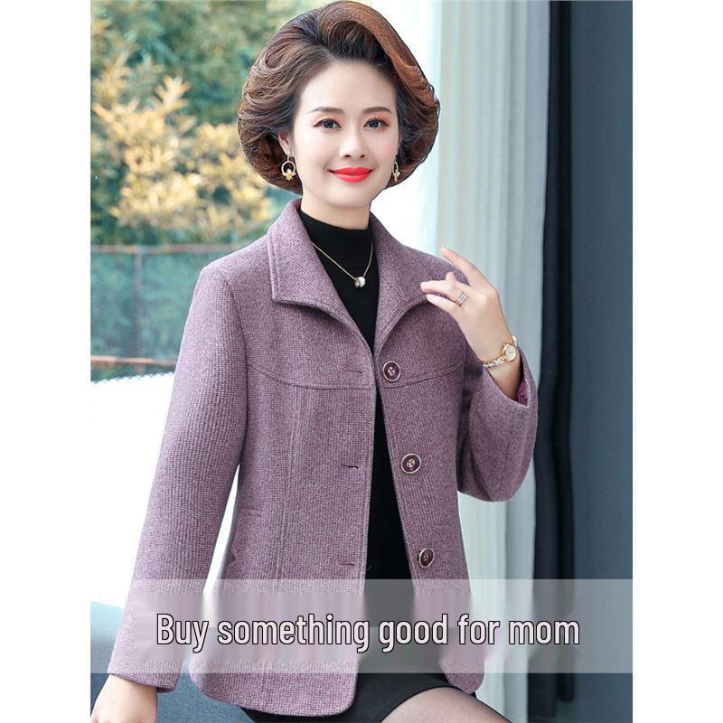 Frühlings-Oberbekleidung für Frauen mittleren Alters und ältere Frauen: Modischer kurzer Anzug, ideal für 50-Jährige, perfekt für Frühling und Herbst.