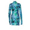 Spring and Autumn Women's Dress Fashion Sexy Long Sleeve Half High Neck Printed Slim Section Sweet and Fresh Girls Dress