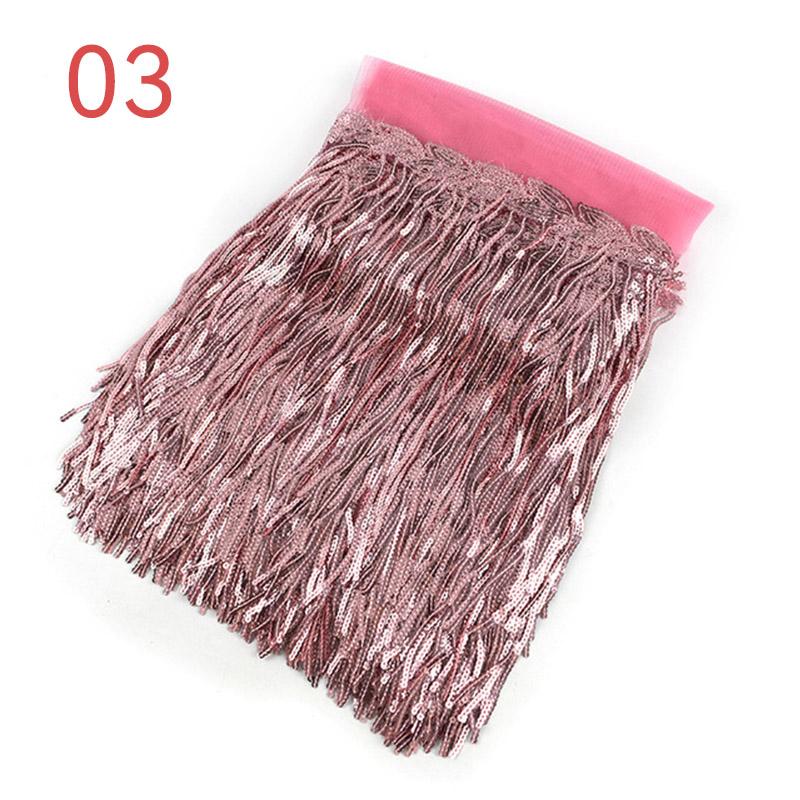 10 Yard 20cm Colorful Sequins Tassel Lace Fabric Fringe Trim Ribbon Latin Dance Performance Dresses Decor Diy Sewing Accessories