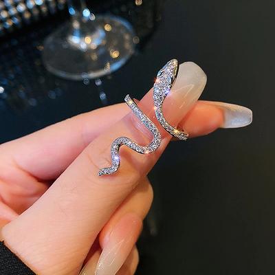 Schlangenring Mikro-Inkrustierter Zirkon Gewunden Klein Weiblich Schlichtheit Minderheiten-Designer Mode Zeigefingerring