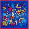 Stylish 90*90cm Spring Colorful Printed Small Square Scarf Foulard Hijabs For Women