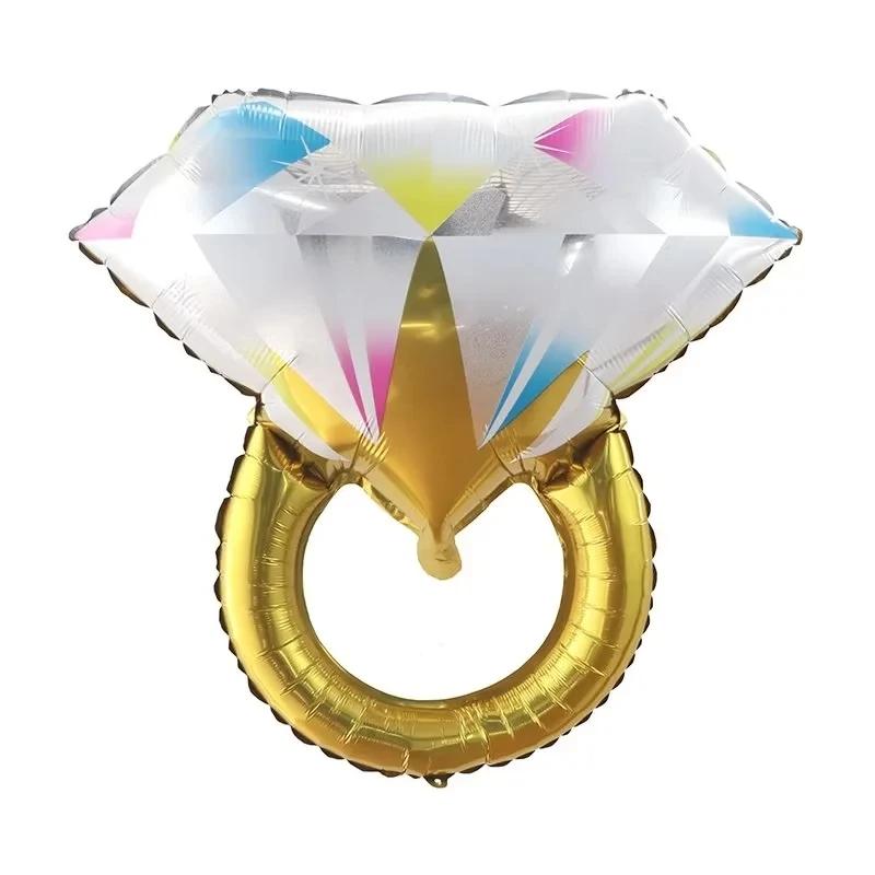 Diamond Ring Balloon Valentine's Day Proposal Balloon Wedding Room Decoration Diamond Ring Aluminum Film  Balloon