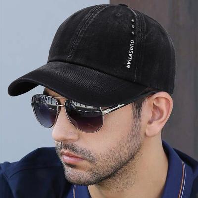 Berretto da baseball in denim con lettera rivettata per uomo donna Cappello da papà per camionista per sport all'aria aperta snapback tinta unita vintage hip-hop