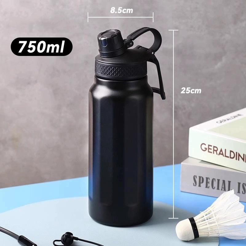 Insulated Water Bottle Large Capacity 750ml/950ml Stainless Steel Double Wall Vacuum Sport Bottle Outdoor Sports Kettle