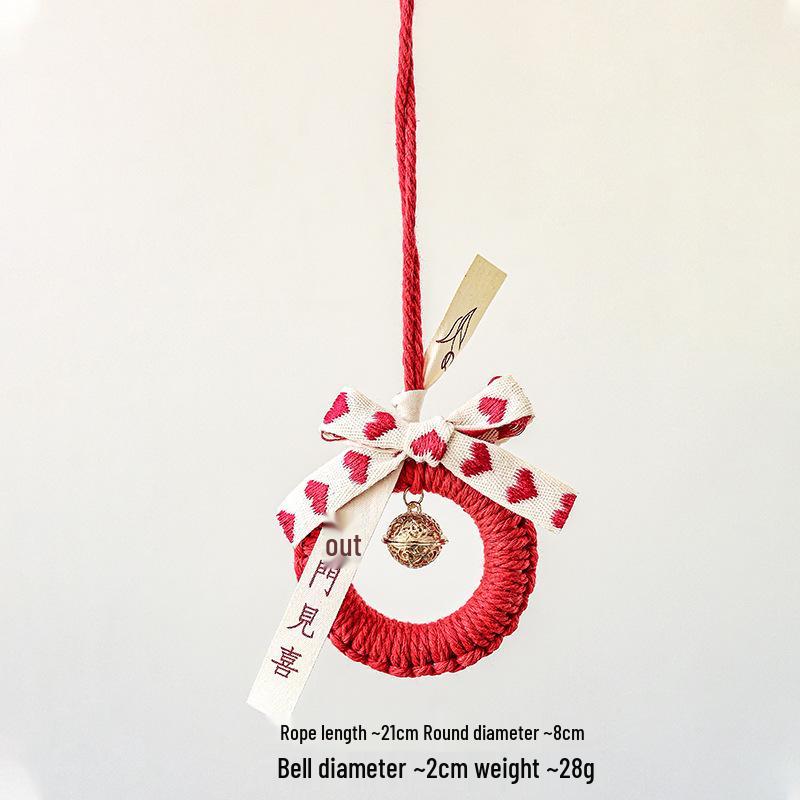 NUCHI Festive Woolen Hanging Ornaments: New Year Bells, Fu Character, Zodiac Tags for Spring Festival.