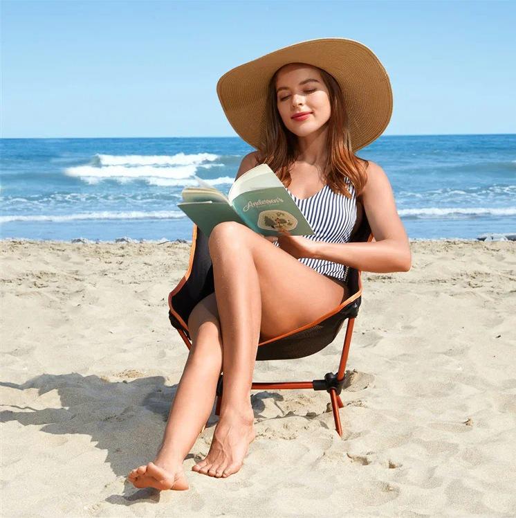Ultra-light Folding Aluminum Camping & Fishing Chair - Portable Beach & Leisure Moon Chair