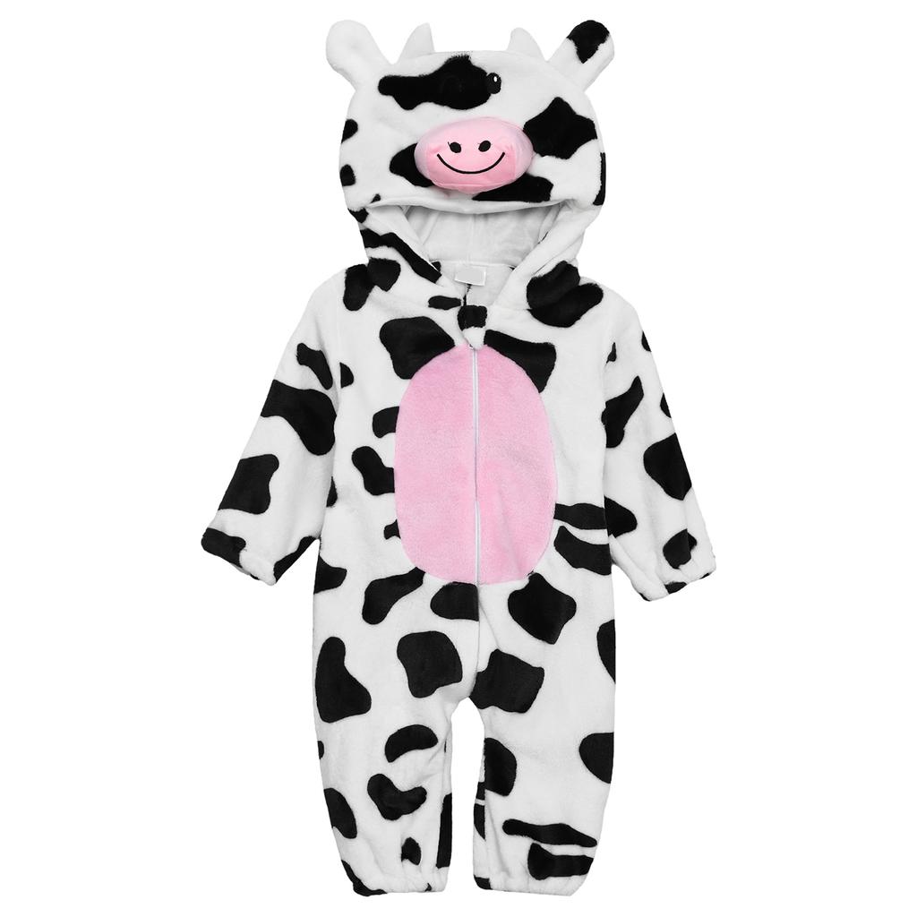 Unisex Toddler Animal Jumpsuit: Complete 3D Tail Costume with Hood, Zip-Up Long Sleeve for Theme Party & Home Play