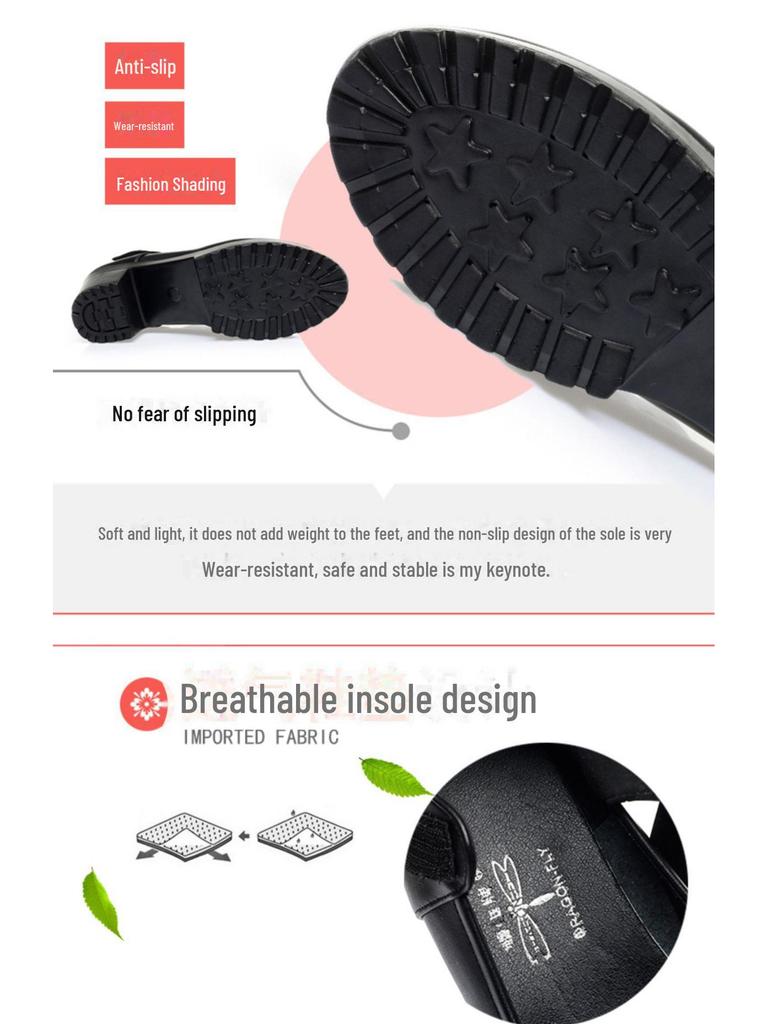 Mom's Leather Cheongsam Dance Shoes: Spring/Summer, All-Match, Thick Sole & Heel, Single Buckle