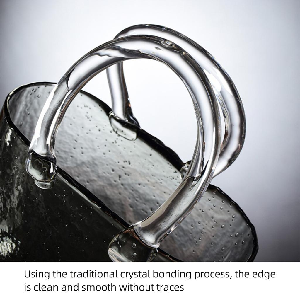 Glassvase Gjennomsiktig håndkurv Stue Blomsteroppsats Kreativ veske Fish Tank