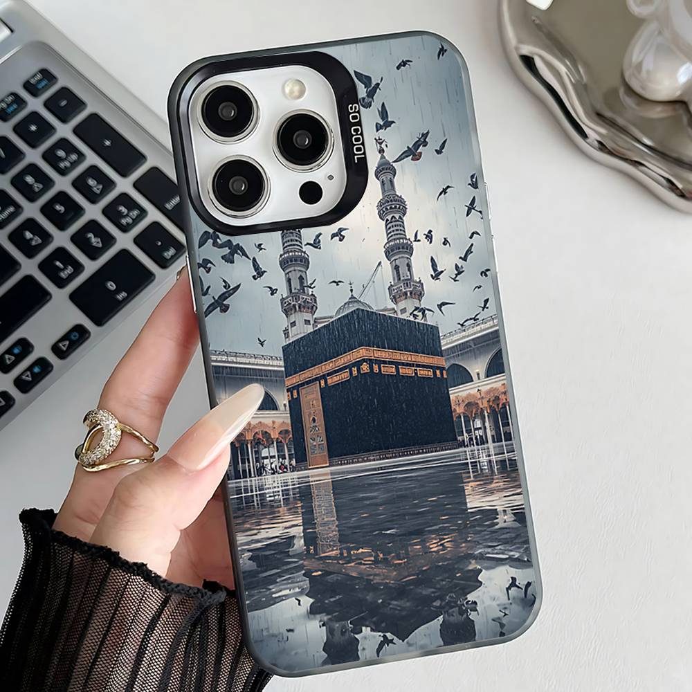 Holy mosque mecca Phone Case For iPhone 17,16,15,14,13,12,11,Pro,XS,Max,Plus,Mini,SE4,E Black Matte Shockproof Cover
