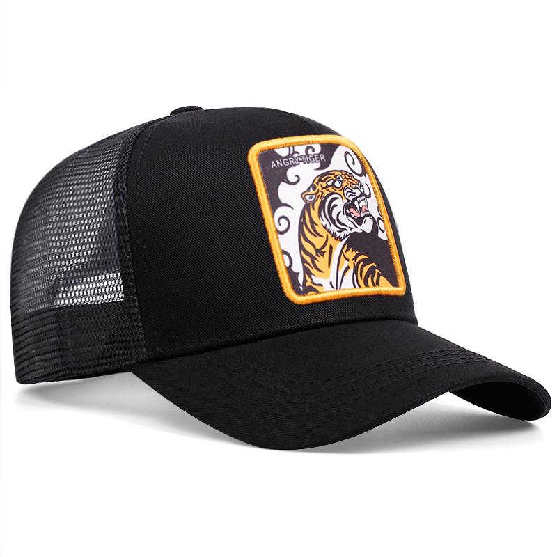 Tiger Cartoon Baseball Cap High Quality Women Men Hip Hop Outdoors Mesh Cap Sunshade Breathable Trucker Hat