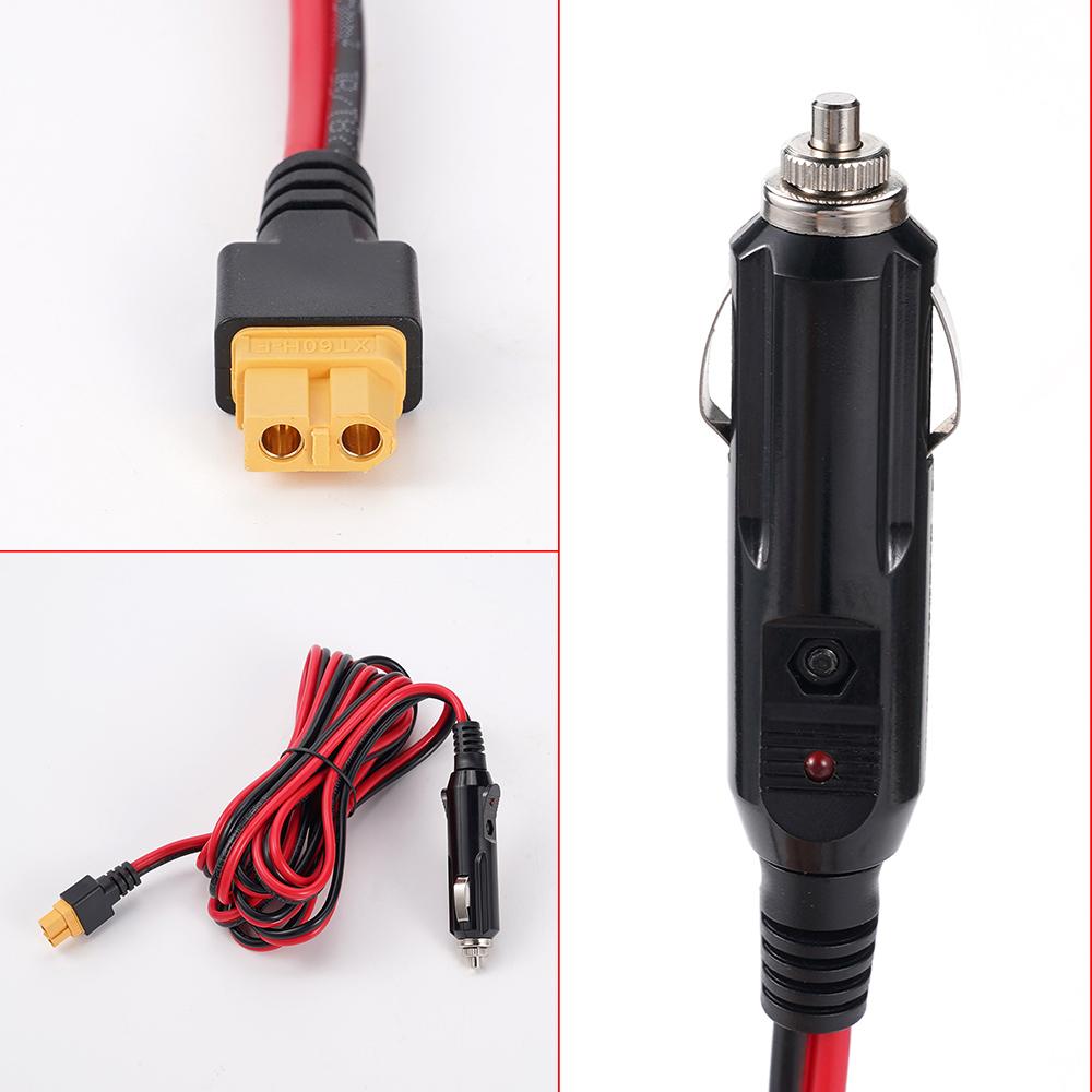XT60 Female Connector 3M Extension Cable Charging Adapter With Spring Indicator Light Suitable For Automotive Solar Generators