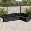 VidaXL Garden Lounge Set 7 Pcs with Cushions Black Wicker 3219035