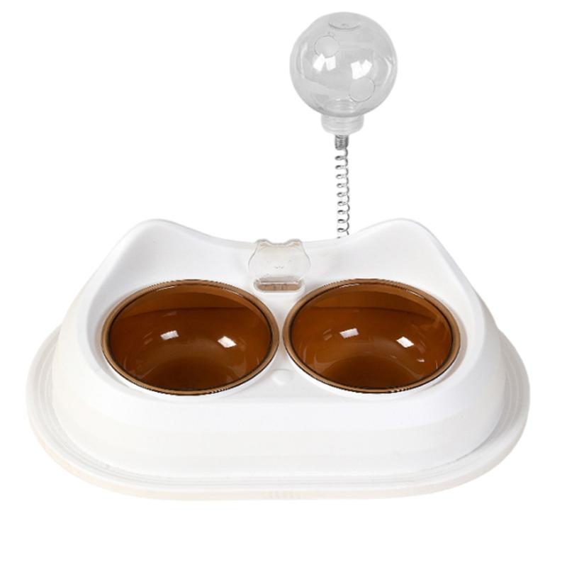 

Raised Cats Bowls Dog Feeding Bowl AntiVomiting Food Container for Small Dogs Pet Feeding Bowl Feeding Supplies белый