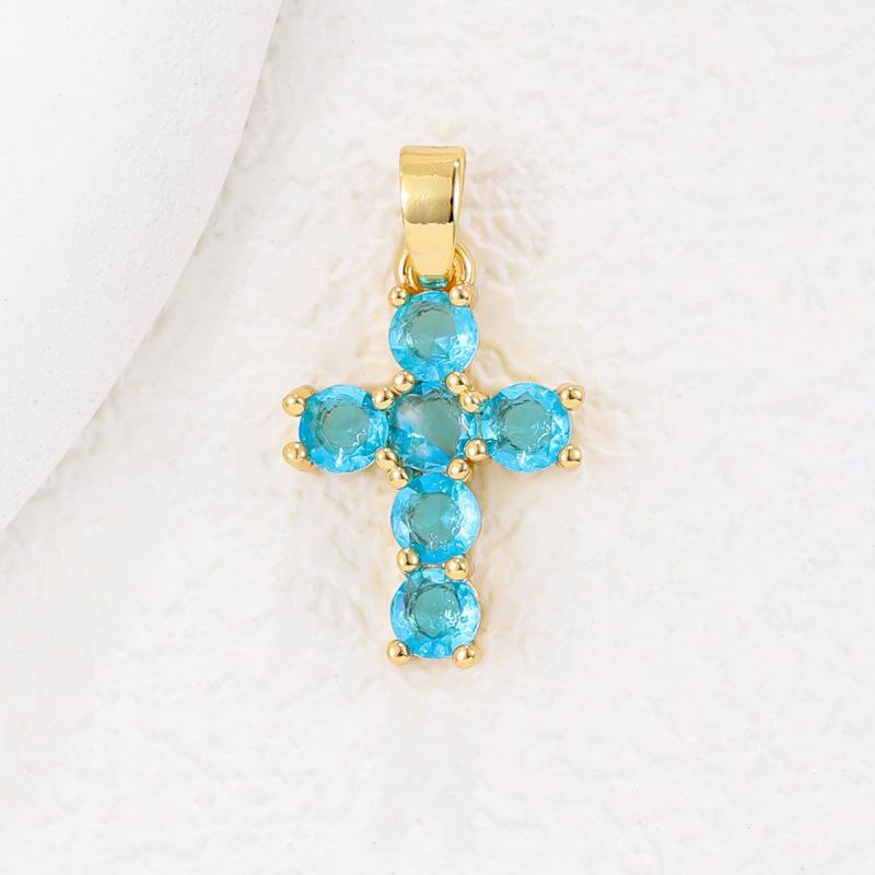 2025 New Stainless Steel Cross Necklace 18K Real Gold Plated Cubic Zirconia Christian Cross Charms Religious Pendant