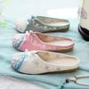 Slippers, Flat Bottom, Embroidered Cloth Shoes, Women's Shoes 2025 Summer New Ethnic Style with Hanfu Home Furnishing