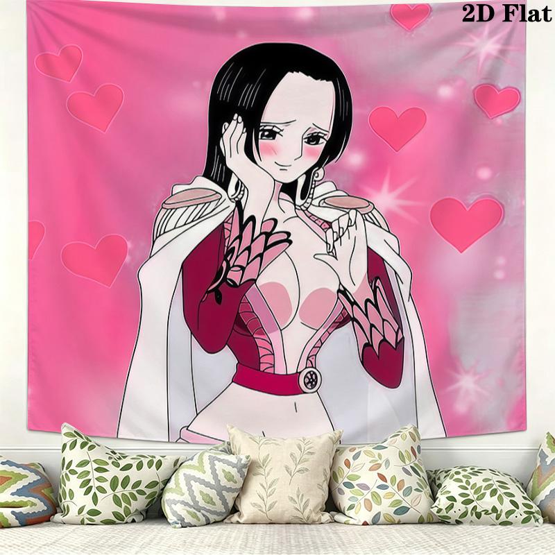 One Piece Boa Hancock Wall Tapestry Aesthetic Wall Hanging Printed Fabric Blanket Decorative Tapestries For Bedroom Living Room Home Decor