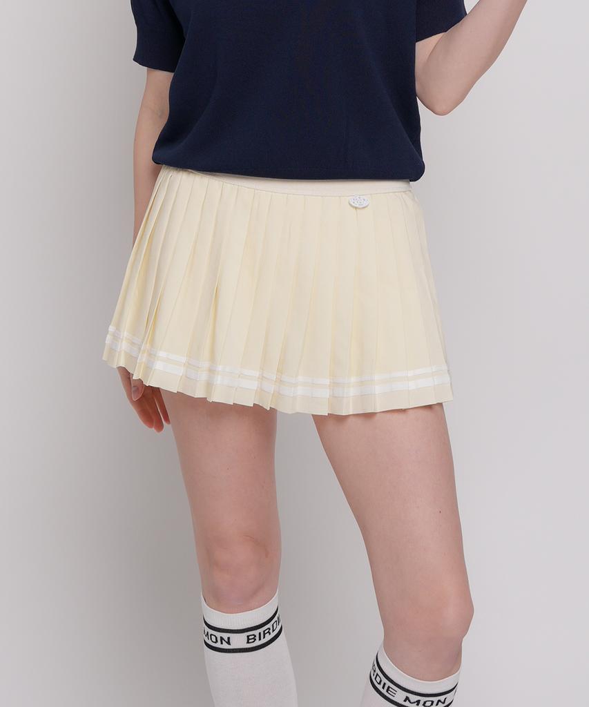 MONBIRDIE GOLF Active Line Pleated Skirt Yellow