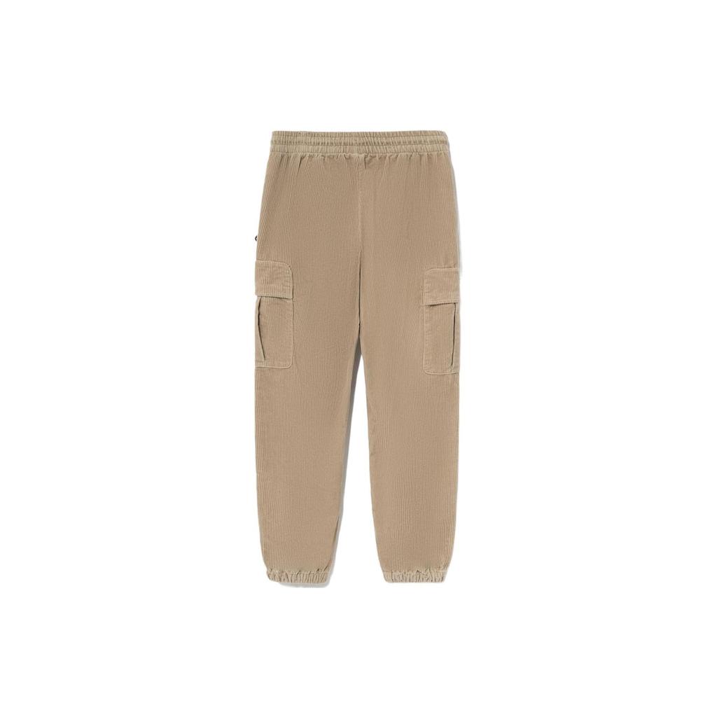 Li-Ning Badfive Series Sports Basketball Pure Color Large Cargo Pocket Tapered Loose Casual Pants Men Bottoms Khaki AKXS069-1