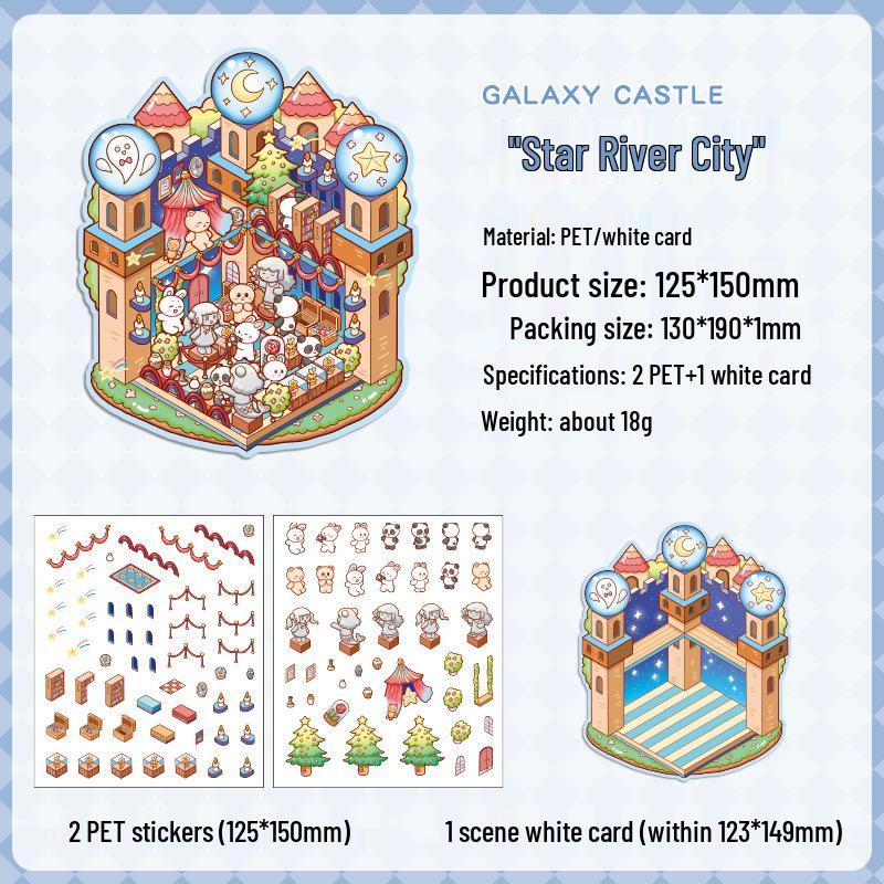 Popular Cartoon Scenery 3D DIY Stickers for Kids