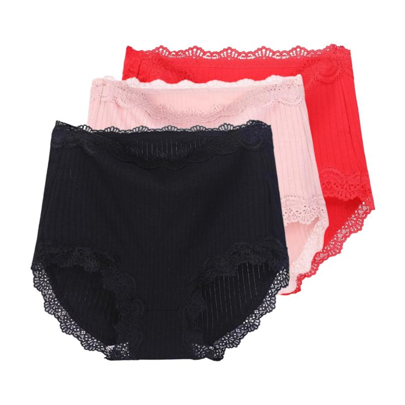3 sztuki damskie majtki koronkowe z wysokim stanem wygodne plus size trójkątne spodnie bielizna majtki