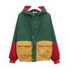 Frauen Patchwork Cord Jacken Mäntel Farbe Block Langarm Herbst Oberbekleidung Plus Größe Streetwear