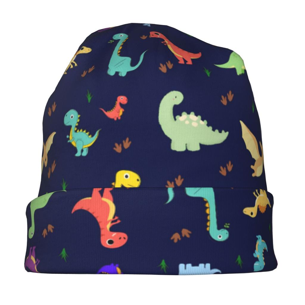 ZLIENSZUS Adult Dinosaur Knit Hat - Colorful with Neutral Tones, Minimalist Suitable for Casual & Themed Outfits, Soft Warm Hat for Casual Attire, Par