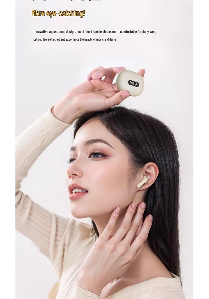 B44 True Wireless Bluetooth Earbuds: Long Battery, Noise-Cancelling, High-Quality Sound, Digital Display
