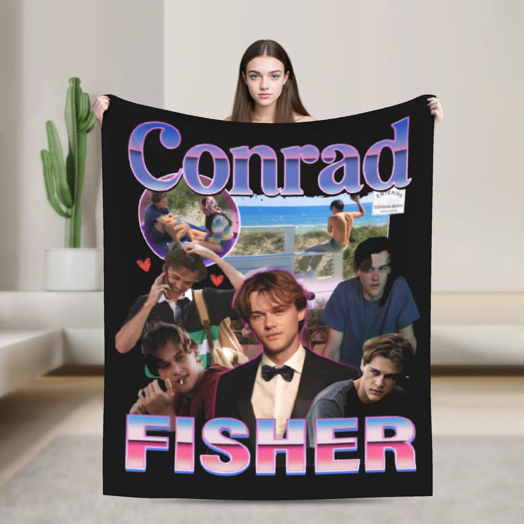 Team Conrad Fisher Flannel Blanket  Super Warm Throw Blanket for Couch Bed Travel Fluffy Bedspread Sofa Bed Cover