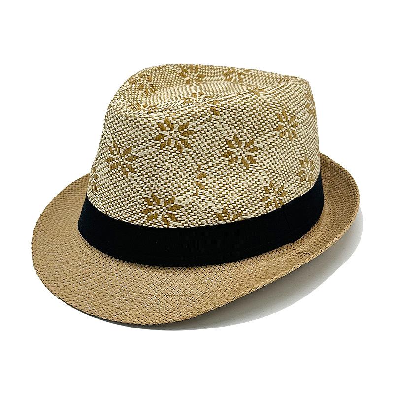 Zealous Sole Women's Black Summer Men's Coconut Tree Jazz Fedora Classic Panama Beach Hat Casual Fashion Dad Cap 56-58Cm
