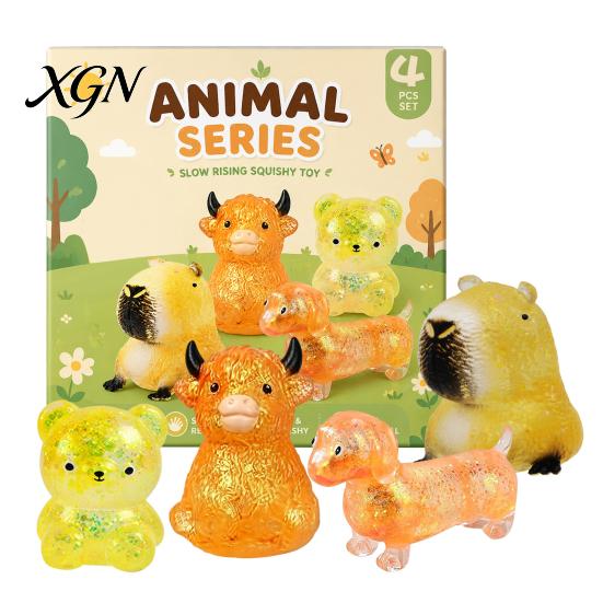 Stress Relief Toy 1 Set Squeeze Duck Rabbit Animal Love Heart Pinch Reduction Gadget Sensory Soft Stretchy Ball Relaxation Fidget Party Favors Tool