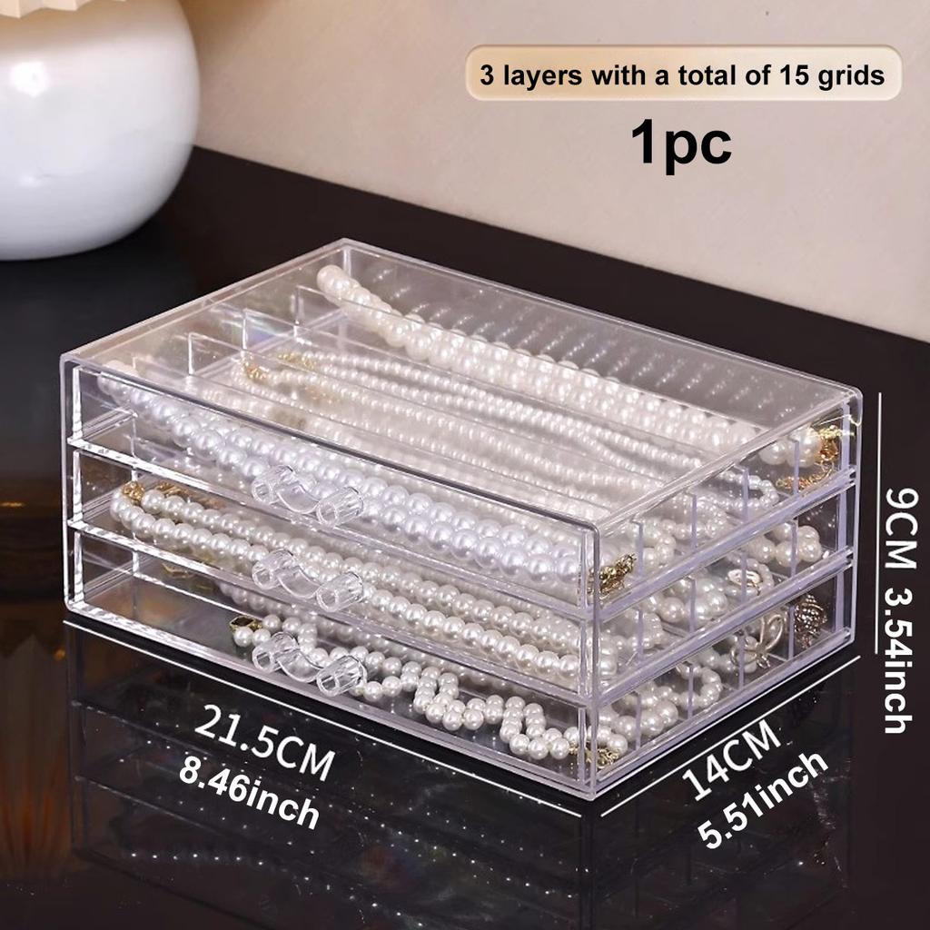 1pc Transparent necklace storage box, jewelry tray, necklace display cabinet, suitable jewelry storage drawer for women
