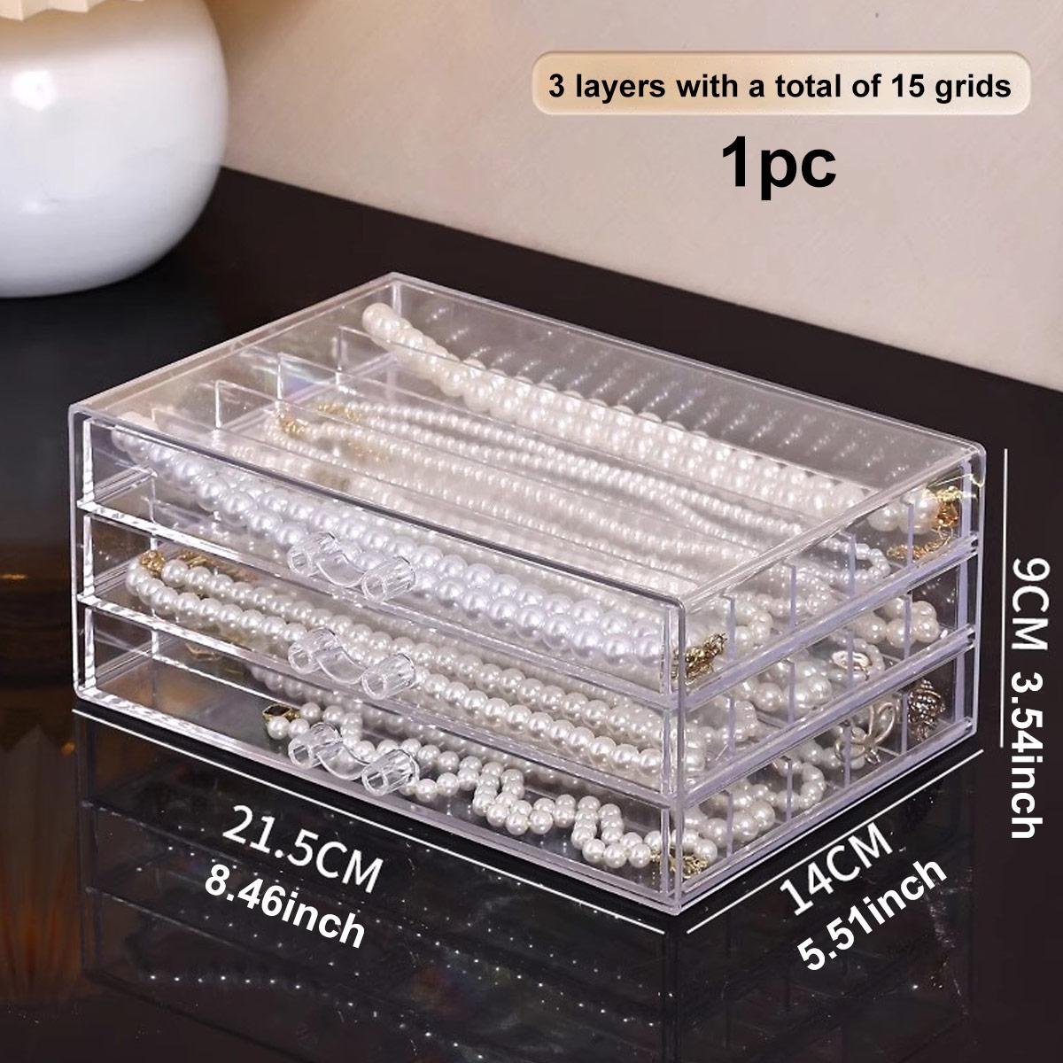 

1pc Transparent necklace storage box, jewelry tray, necklace display cabinet, suitable jewelry storage drawer for women