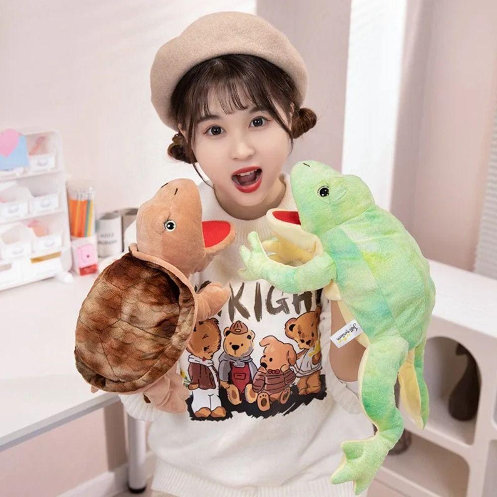 Lizard Snake Plush Hand Puppet Frog Crocodile Storytelling Puppet Animal Hand Puppet  Role-playing