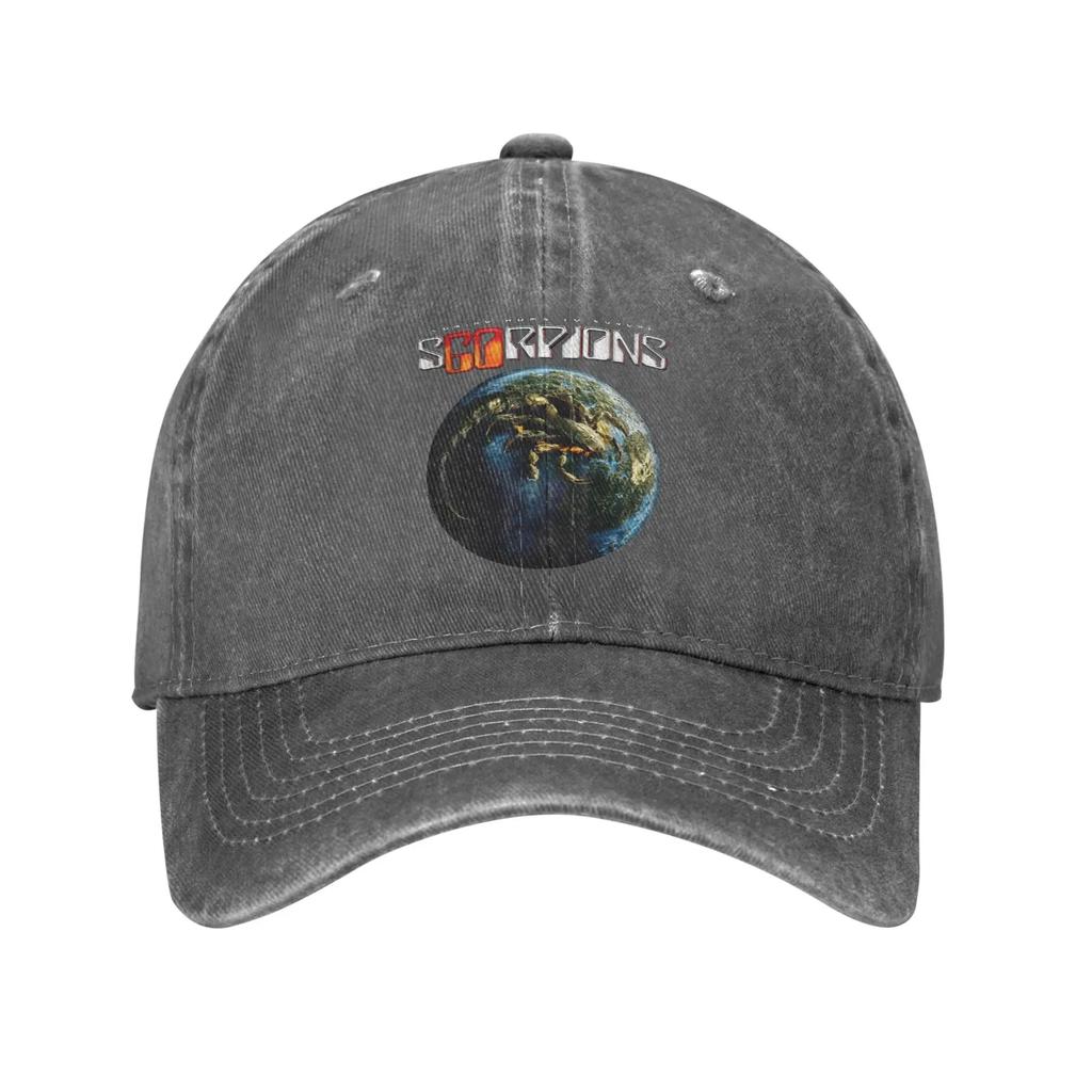 Scorpions European Tour  Sun Baseball Cap  Fashion Unisex Adult Washed Trucker Hat Custom DIY Running Hippie Baseball Caps