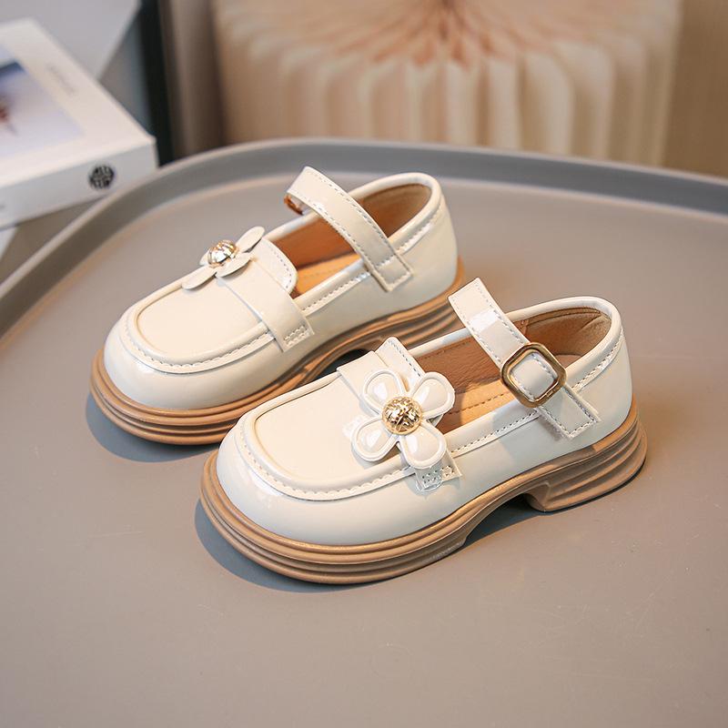 Girls small leather shoes 2025 spring new British style little girl single shoes children black princess shoes loafers