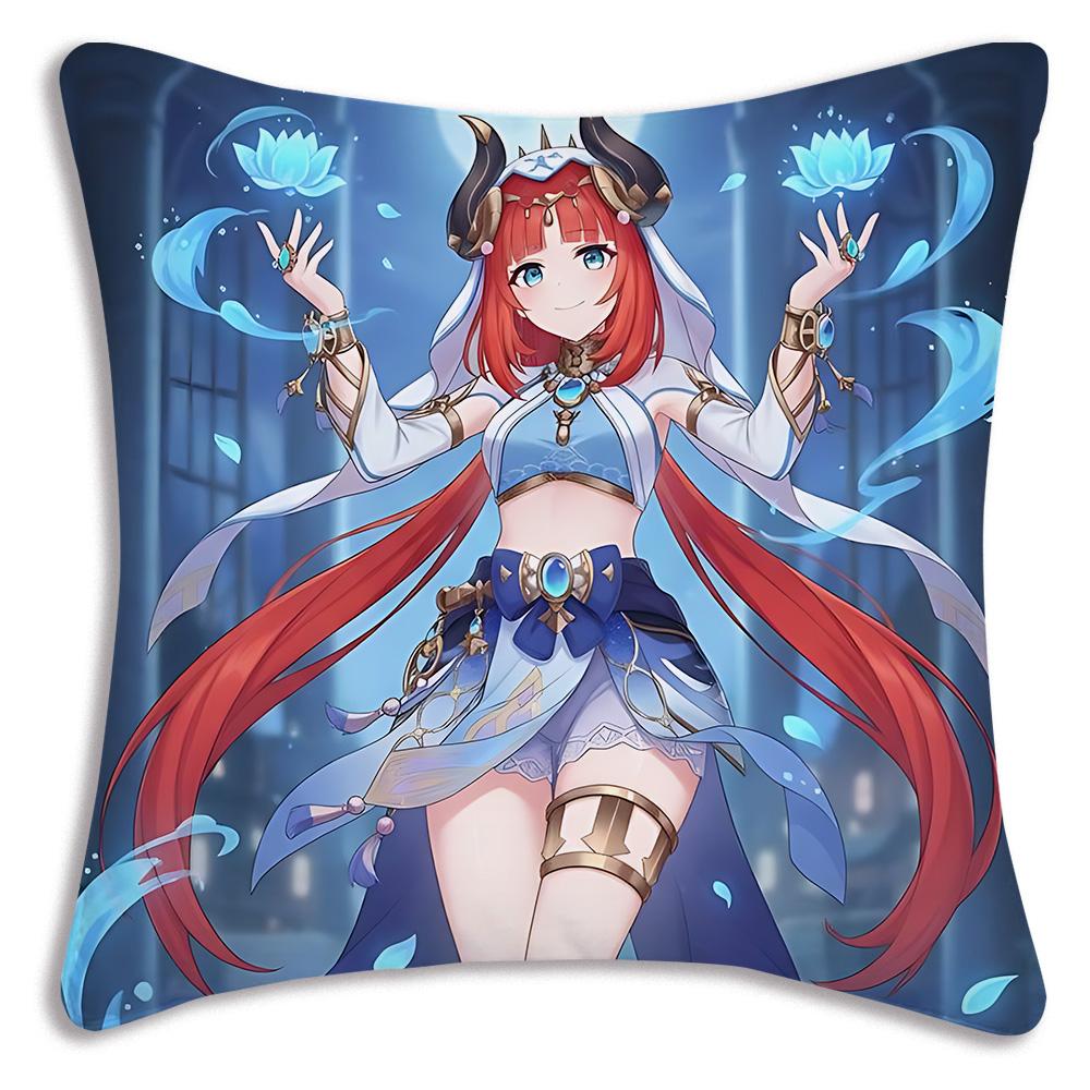 Game Anime N-NilouS Pillow Covers Cartoon Sofa Decorative Home Double-sided Printing Short Plush Cute Cushion Cover