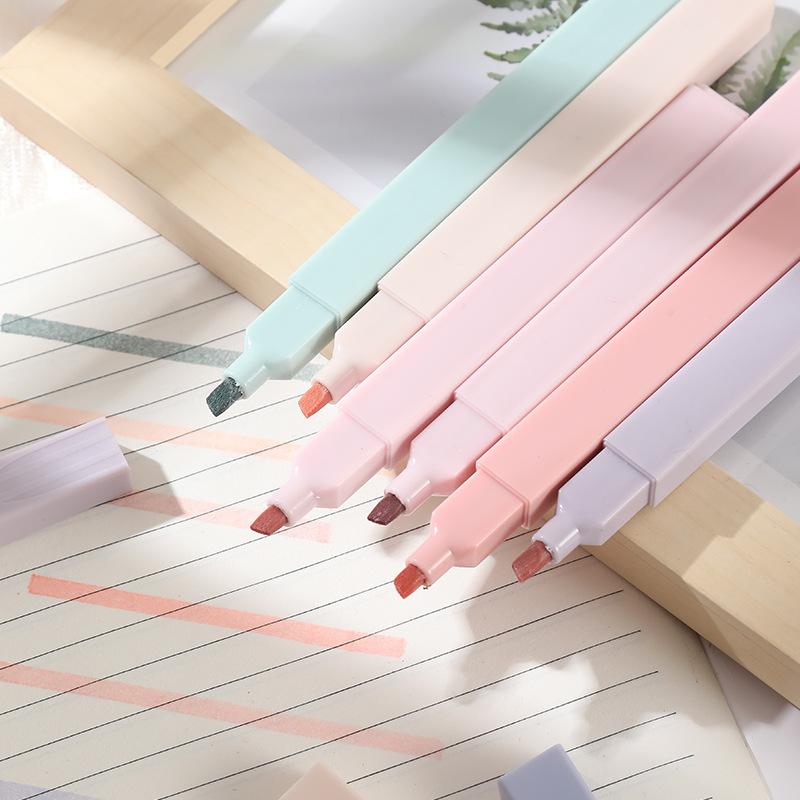 6pcs/set Pastel Color Marker Pen Kawaii Stationery Colored Marker School Supplies