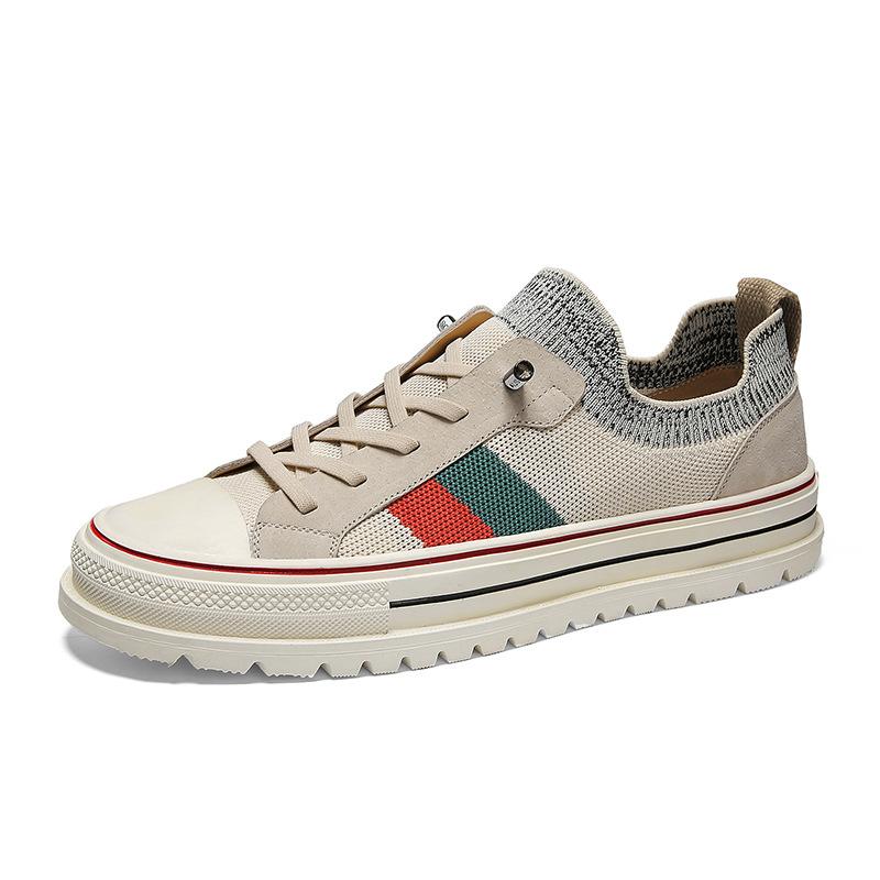 

Summer fly-woven breathable men s shoes casual shoes new platform mesh socks shoes men s sports wear-resistant trend shoes 44
