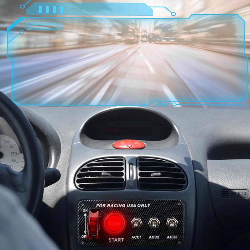 Mit Zünddrucktasten 12V Kippschalterpanel Rennwagen Starter Start Stopp Licht Schalter für Boot LKW Wohnmobil Zubehör