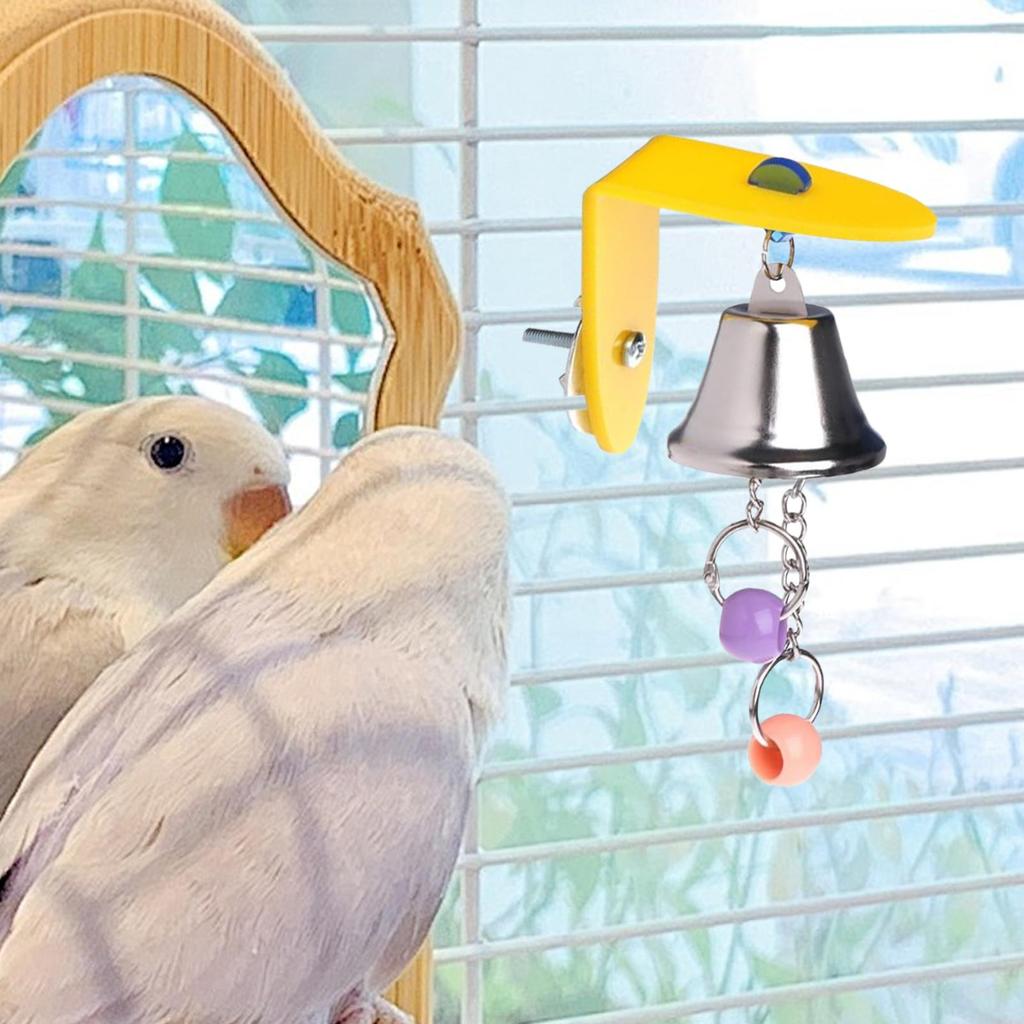 1PC Parrot Bell Toys Birds Chewing Hanging Swing Cage Toy Bite Accessories Parakeet Beads Cockatiel Play Pet Bird Supplies