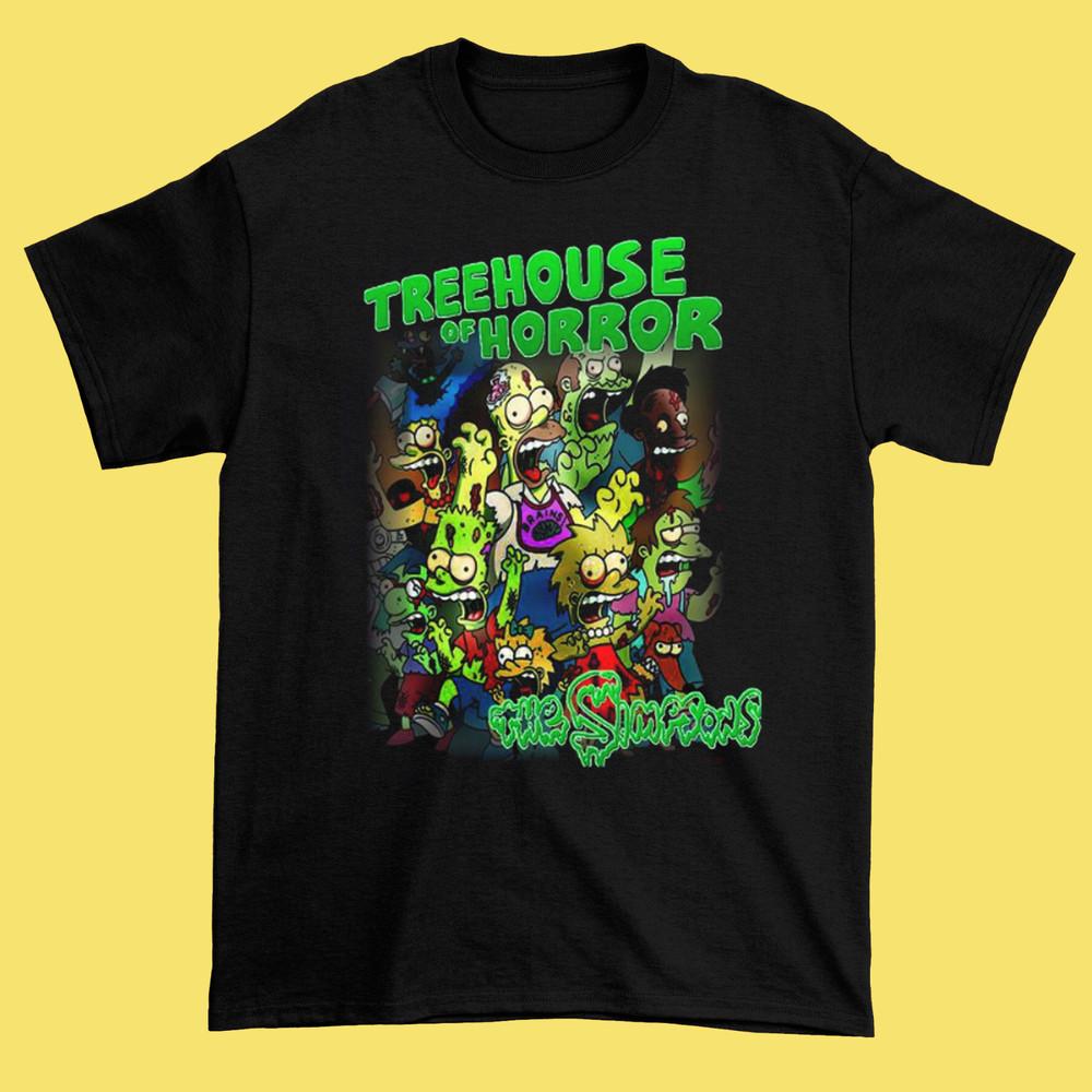 Симпсоны Дом на дереве Черная унисекс S-234XL футболка Подарок фанатам D1170 Унисекс футболка S