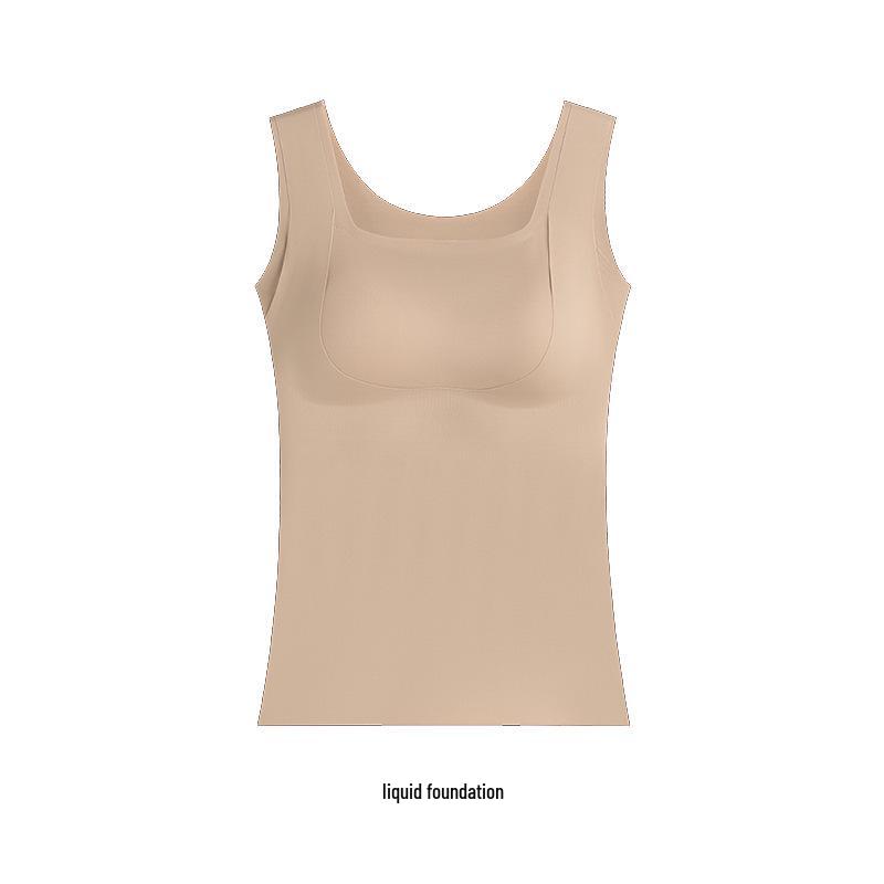 

Женский бесшовный флисовый жилет со встроенными чашками - Утягивающий базовый слой для осени/зимы L (50-57.5 kg)