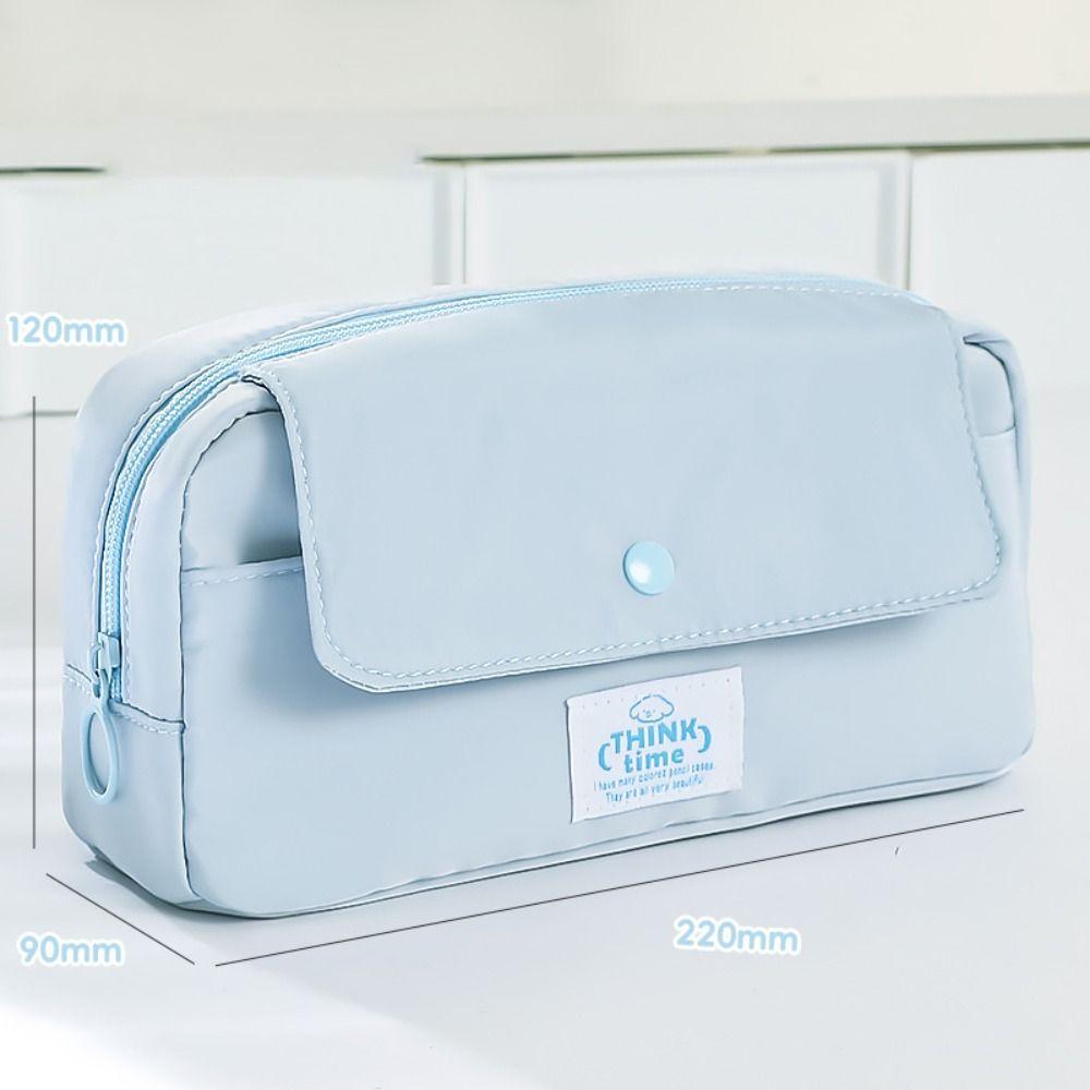 

Cartoon Multilayer Pen Bag Dirt-resistant Large-capacity Pencil Case Washable Stationery Bag Gift синий