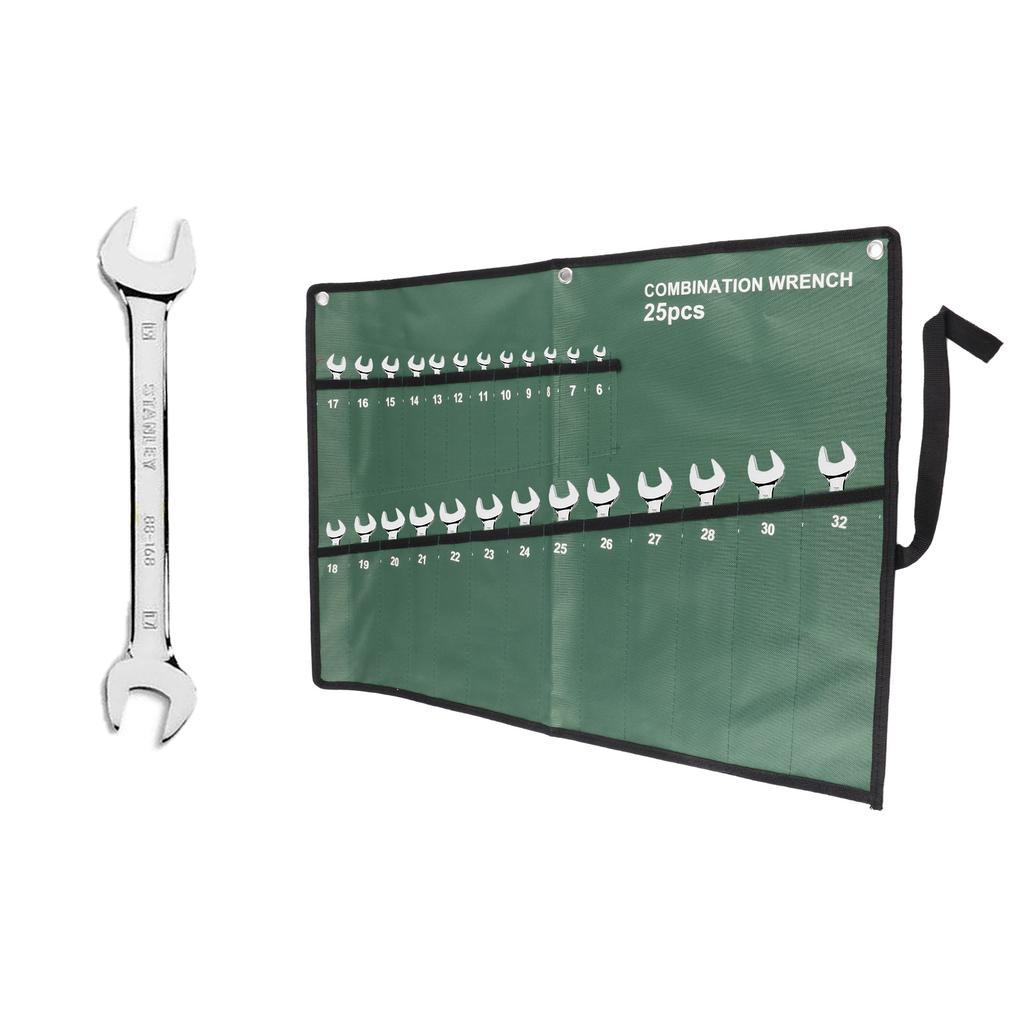 Multi Pocket Canvas Roll Up Tools Oppbevaringspose Snøkkeltang Nøkkelholder Organizer(25 lommer)