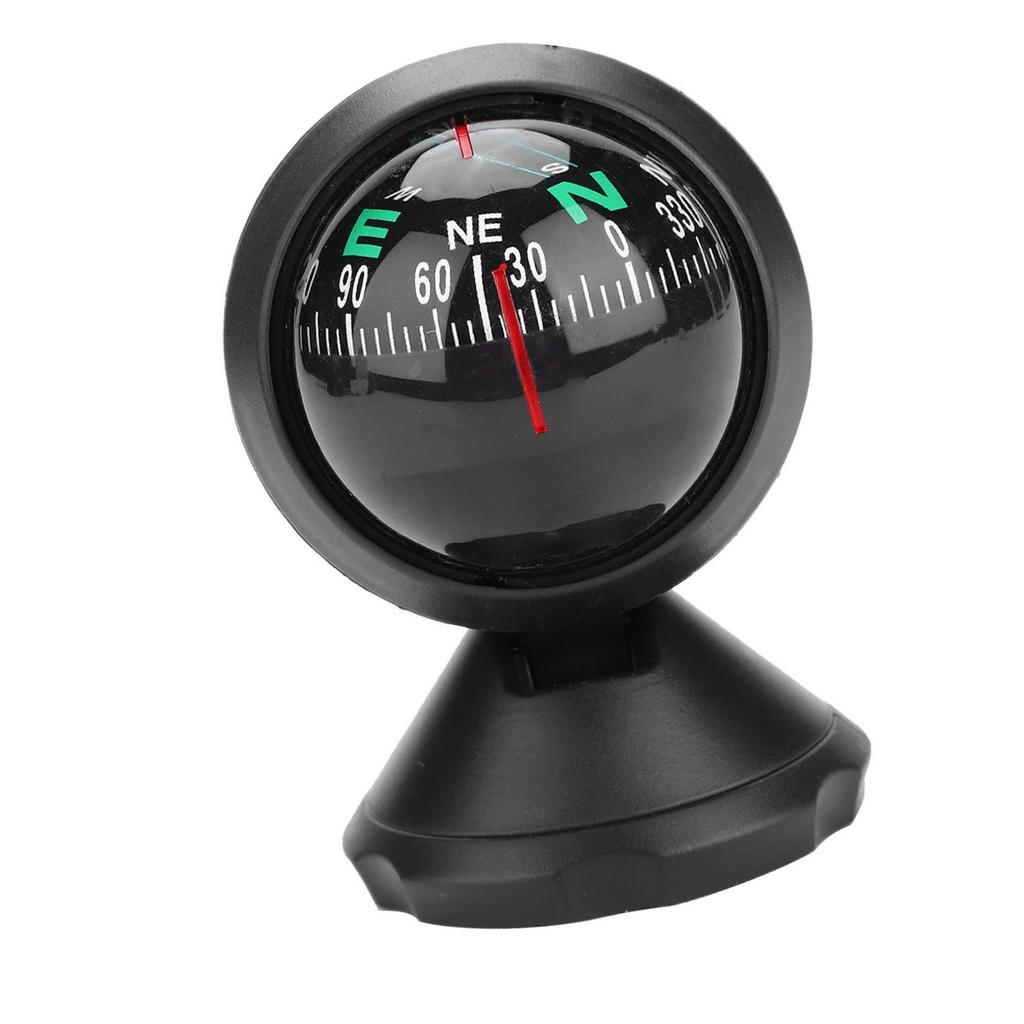 Black Electronic Adjustable Ball Night Vision Compass for Boat Vehicle